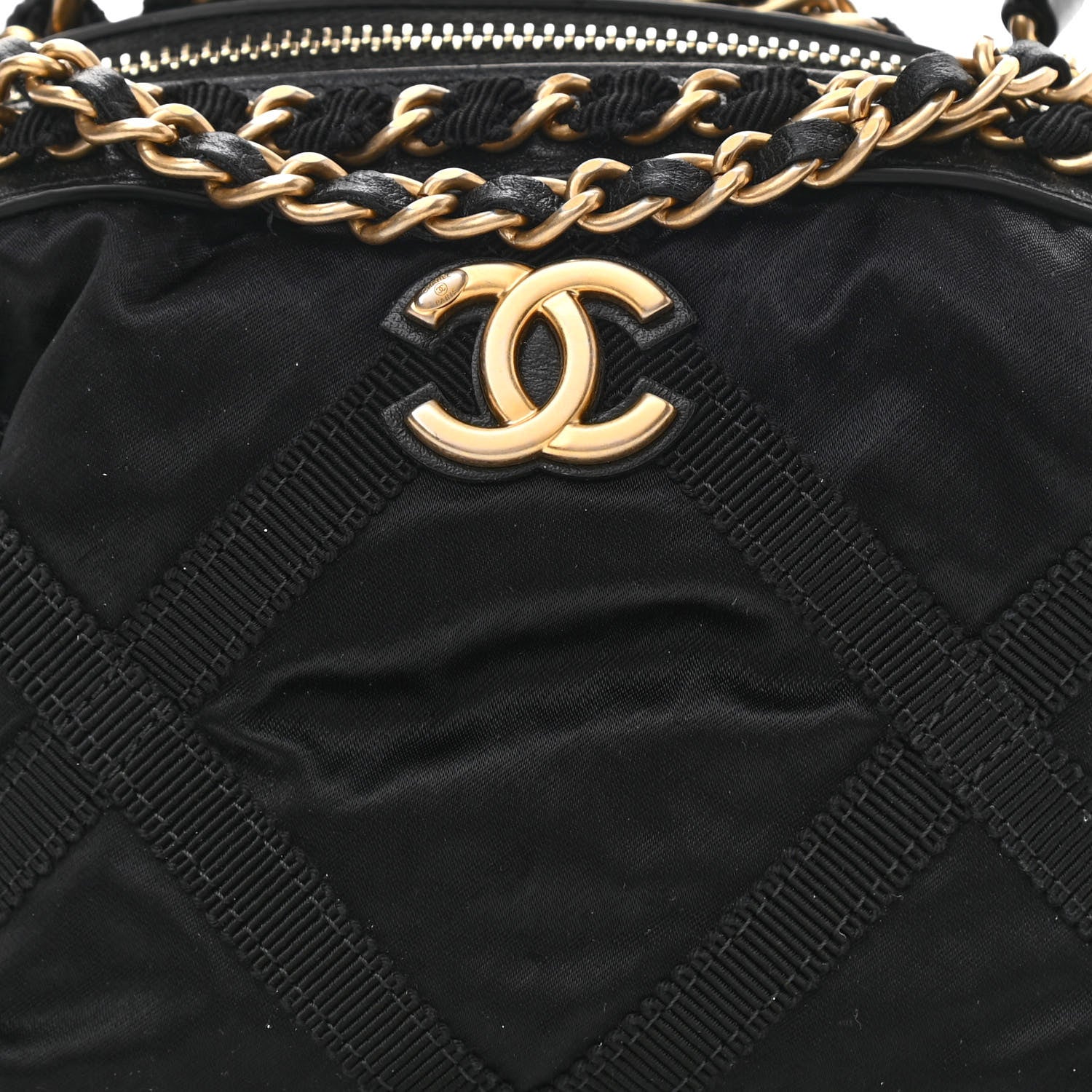Chanel Nylon Grosgrain Quilted Lifestyle Clutch with Chain Black 8 of 10