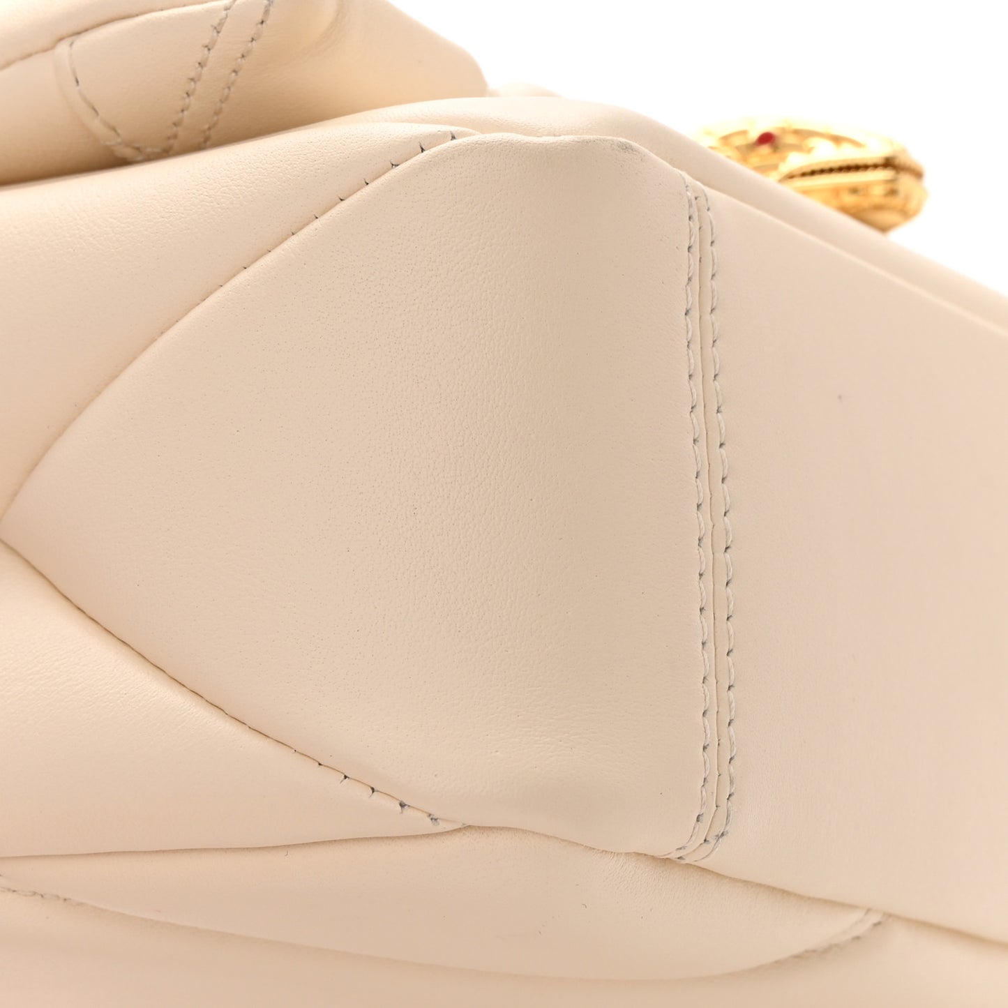 Calfskin Matelasse Mini Serpenti Cabochon Crossbody Bag Ivory Opal