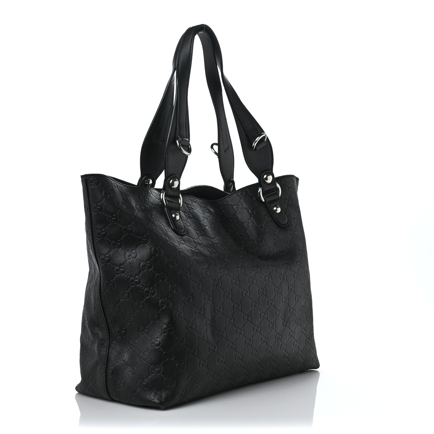 Gucci Calfskin Medium Icon Bit Tote Black 3 of 9