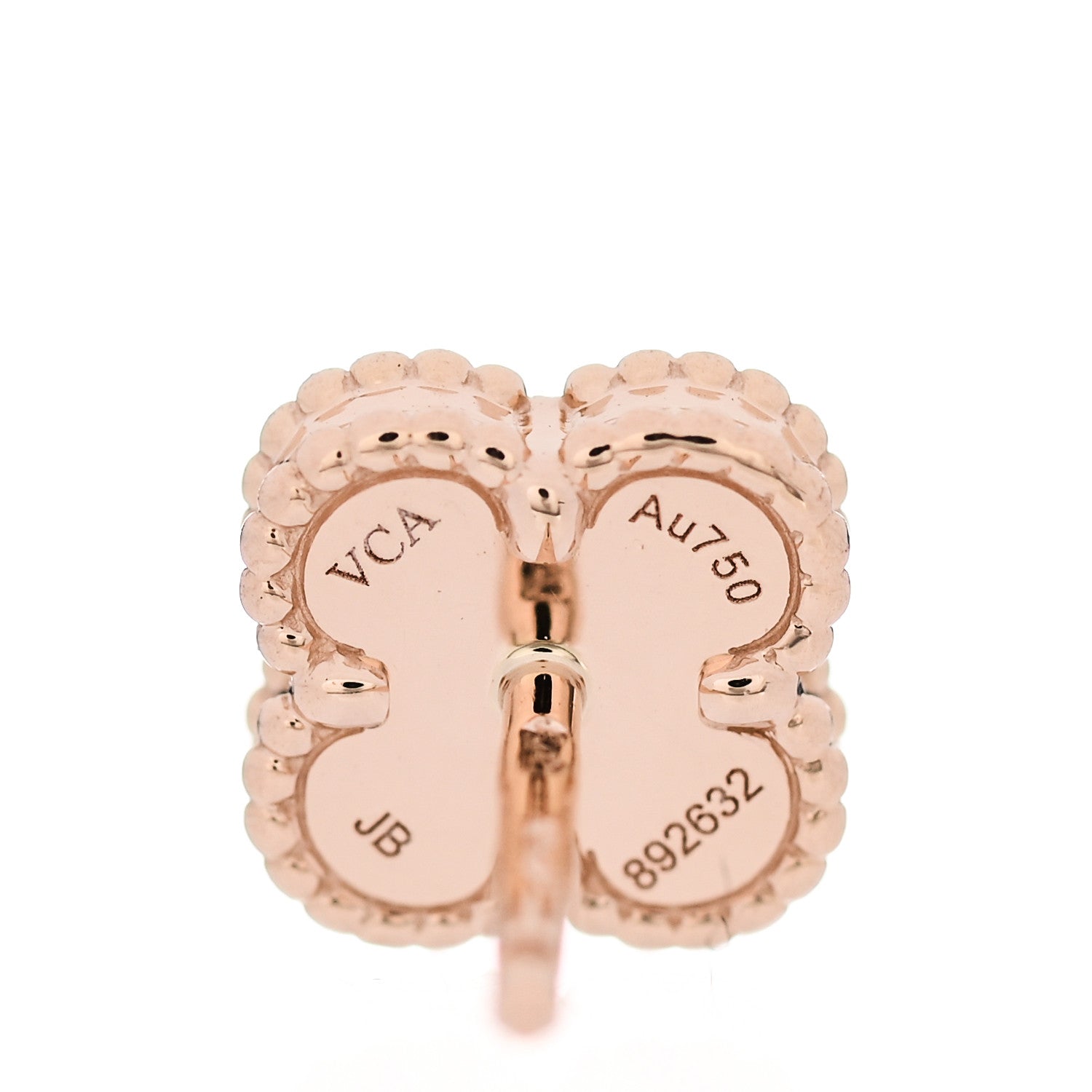 Van Cleef & Arpels 18K Rose Gold Carnelian Sweet Alhambra Earrings 5 of 6