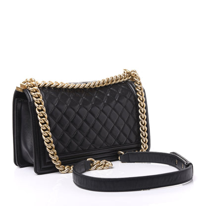 Chanel Lambskin Quilted Medium Boy Flap Black 2 of 9