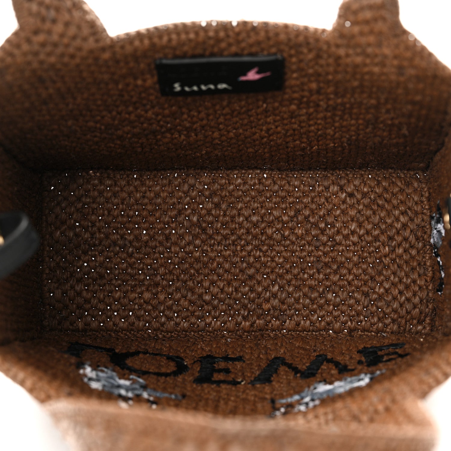 Loewe X SUNA FUJITA Raffia Small Font Tote Brown 5 of 12