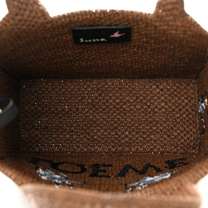 Loewe X SUNA FUJITA Raffia Small Font Tote Brown 5 of 12