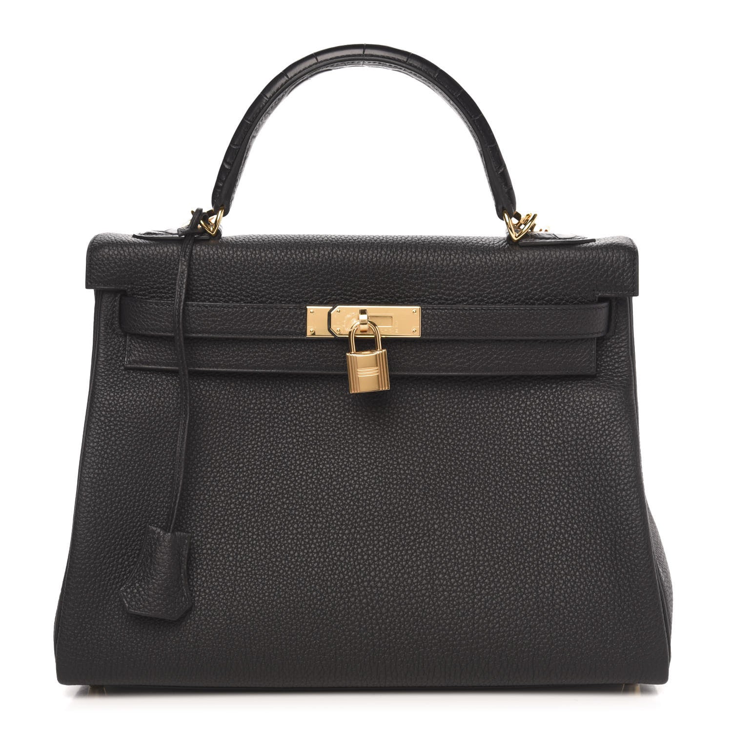 Hermes Togo Matte Alligator Kelly Retourne Touch 32 Black 1 of 11