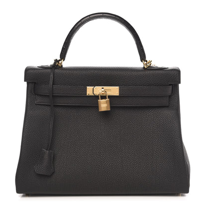 Hermes Togo Matte Alligator Kelly Retourne Touch 32 Black 1 of 11