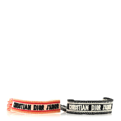 Christian Dior Woven Cotton J'Adior Friendship Bracelet Set Black Orange 3 of 6