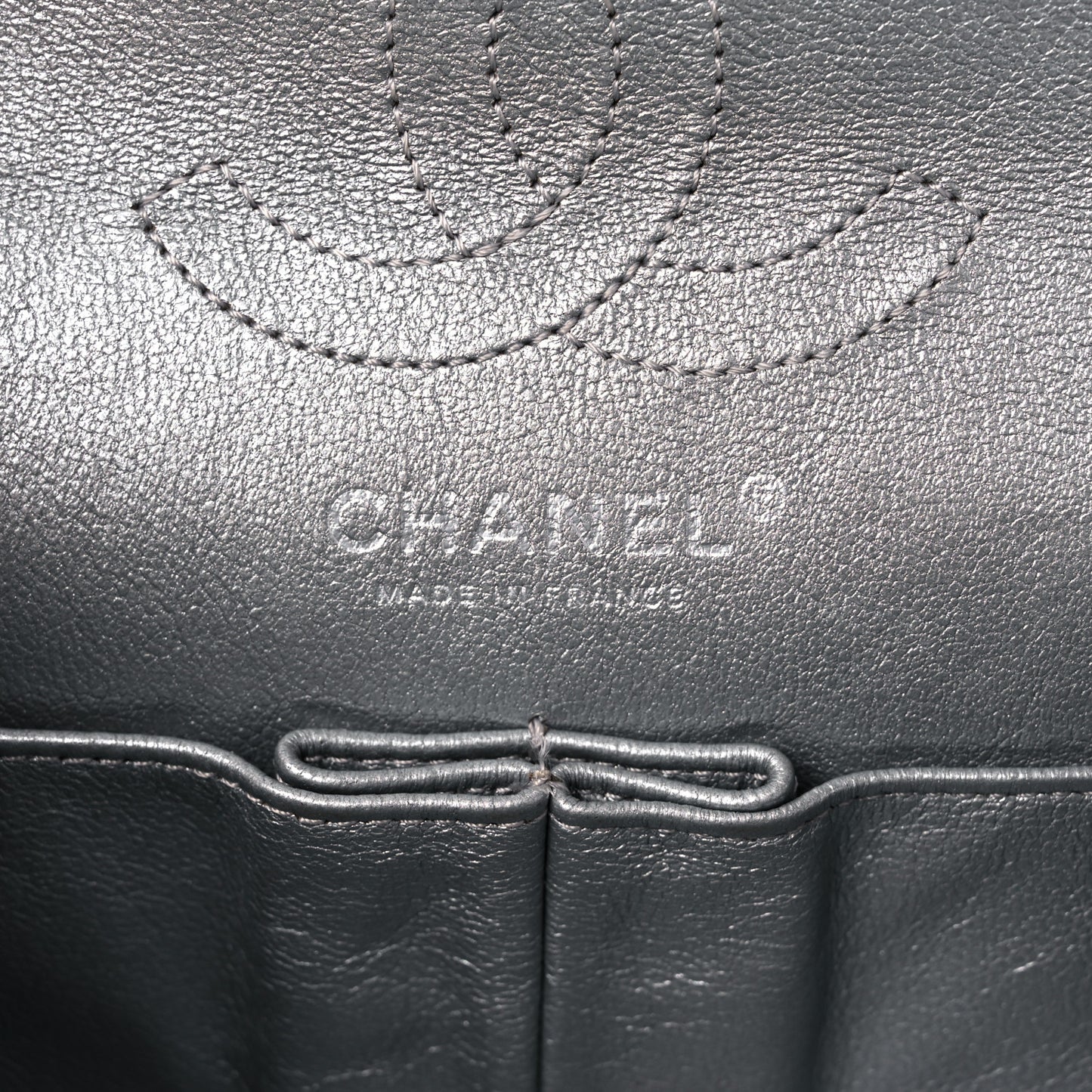 Metallic Aged Calfskin Quilted 2.55 Reissue 224 Flap Silver