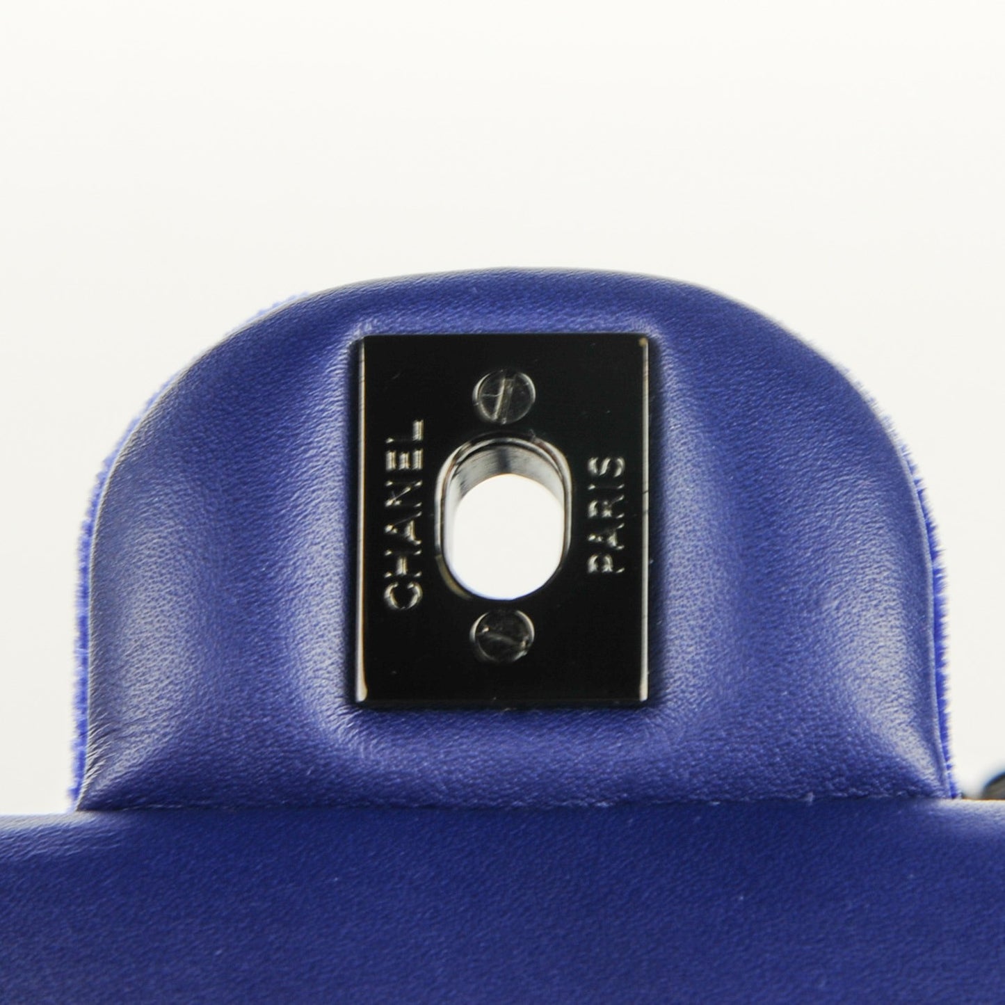 Velvet Quilted Mini Rectangular Flap Blue