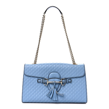 Gucci Microguccissima Medium Emily Chain Shoulder Bag Mineral Blue 1 of 12