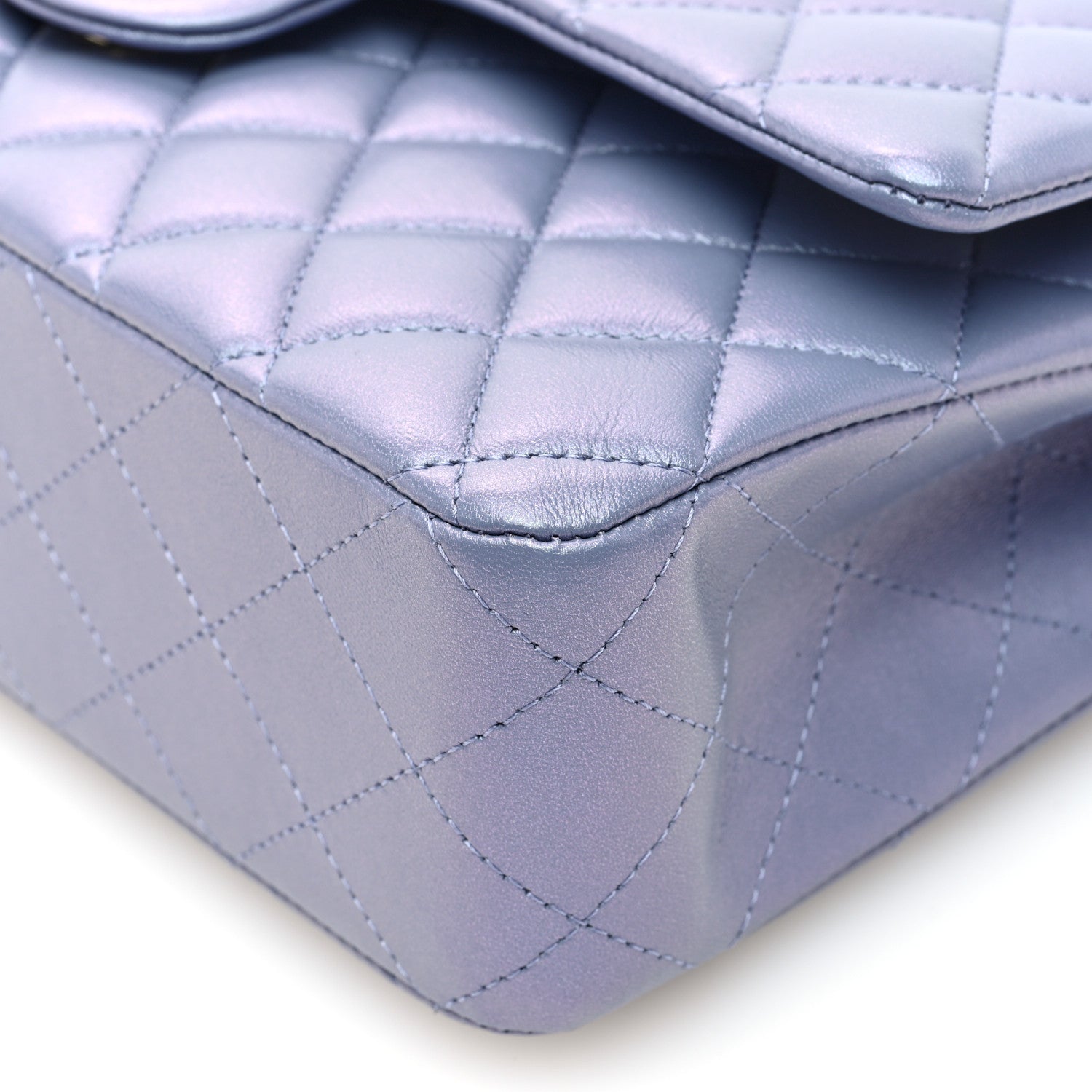 Chanel Iridescent Lambskin Quilted Medium Double Flap Light Purple 10 of 10