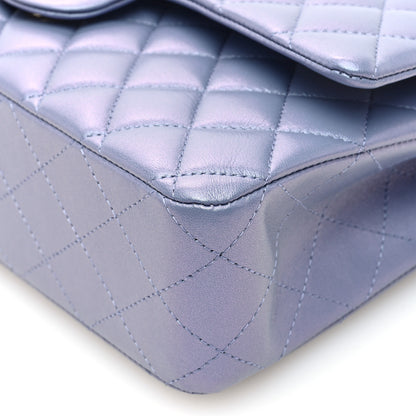 Chanel Iridescent Lambskin Quilted Medium Double Flap Light Purple 10 of 10