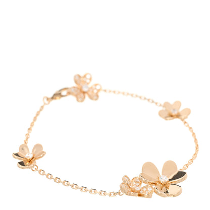 Van Cleef & Arpels 18K Yellow Gold Diamond Frivole 5 Flowers Bracelet 1 of 5