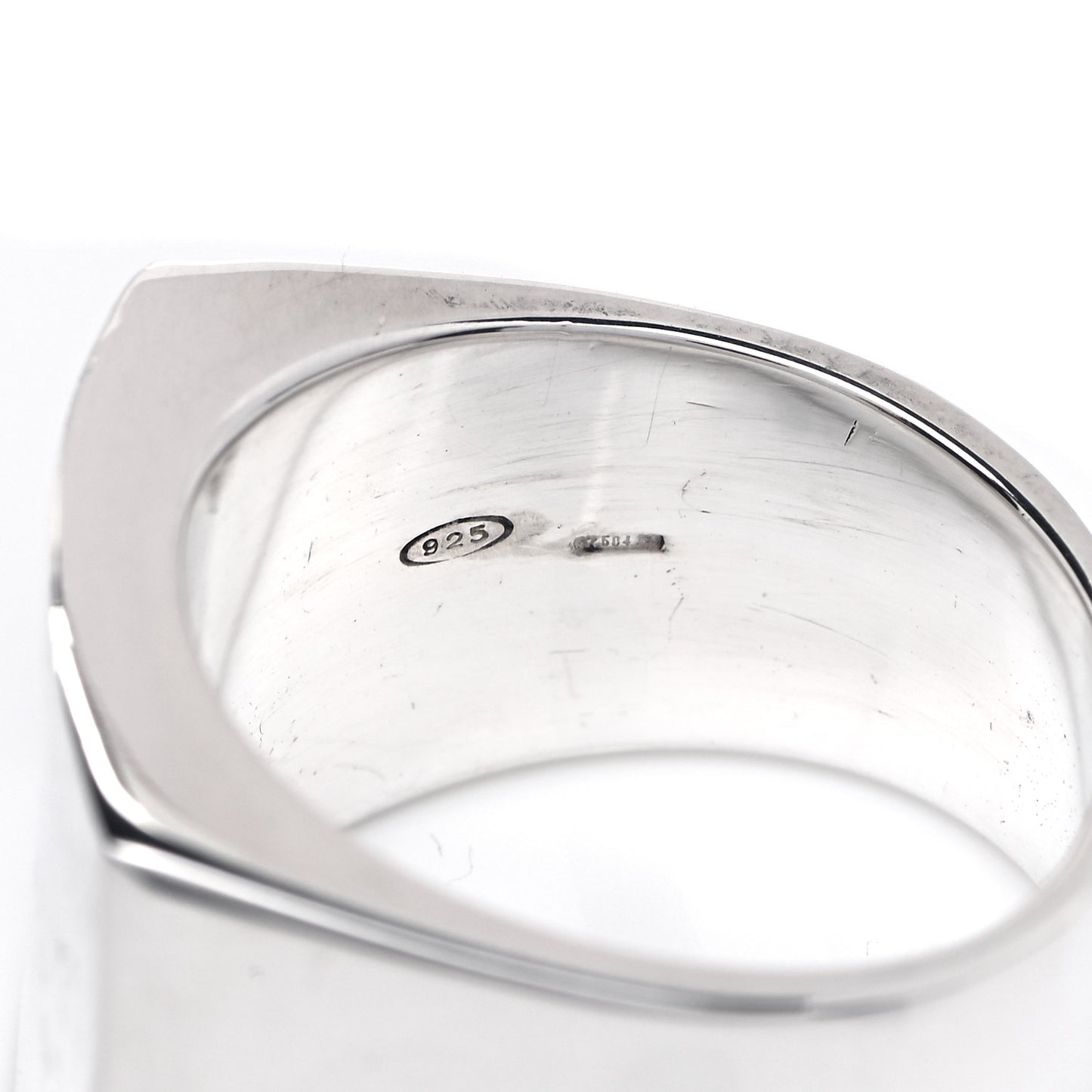 Sterling Silver Hammered Signet Ring 59 8.75