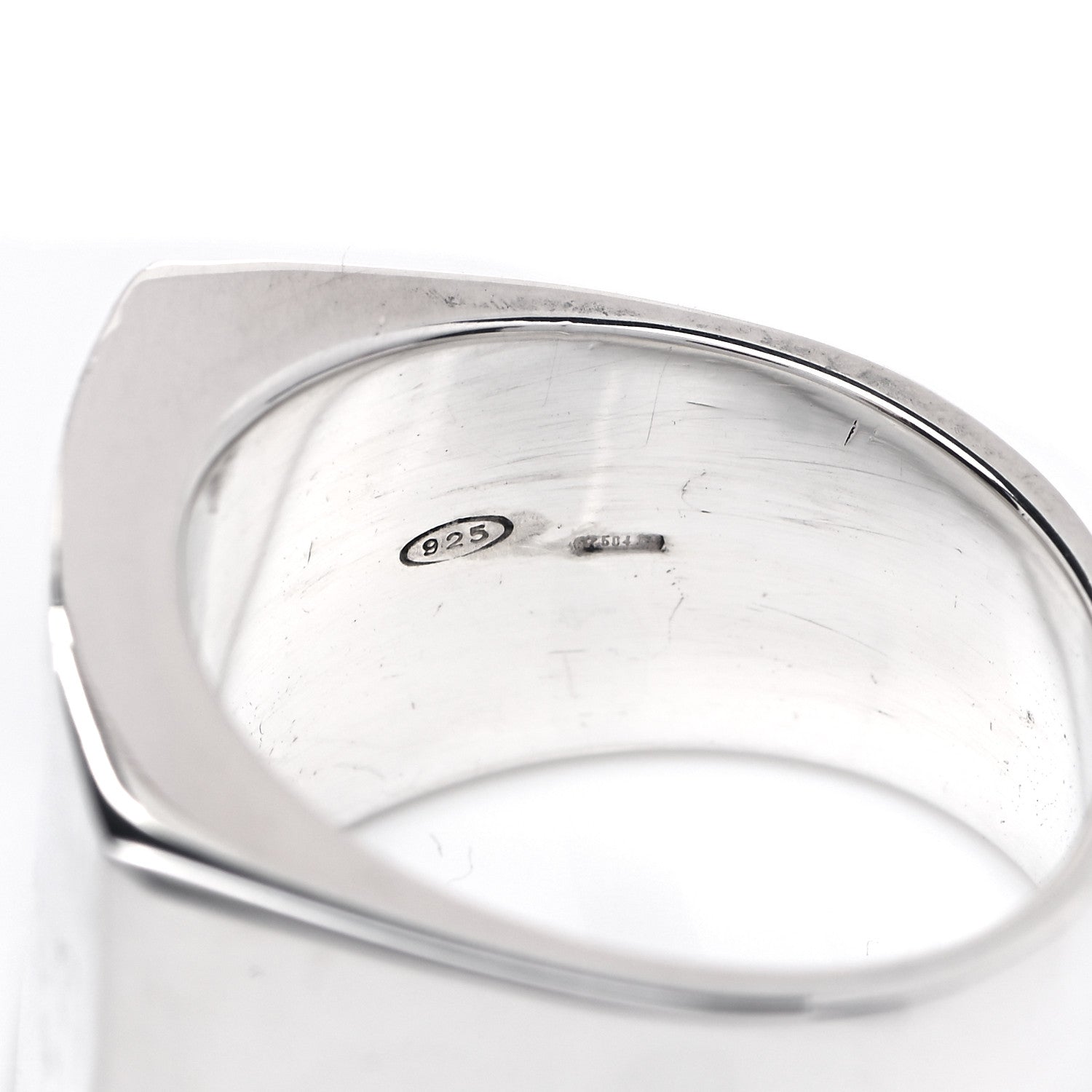 Gucci Sterling Silver Hammered Signet Ring 59 8.75 5 of 5