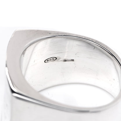 Gucci Sterling Silver Hammered Signet Ring 59 8.75 5 of 5