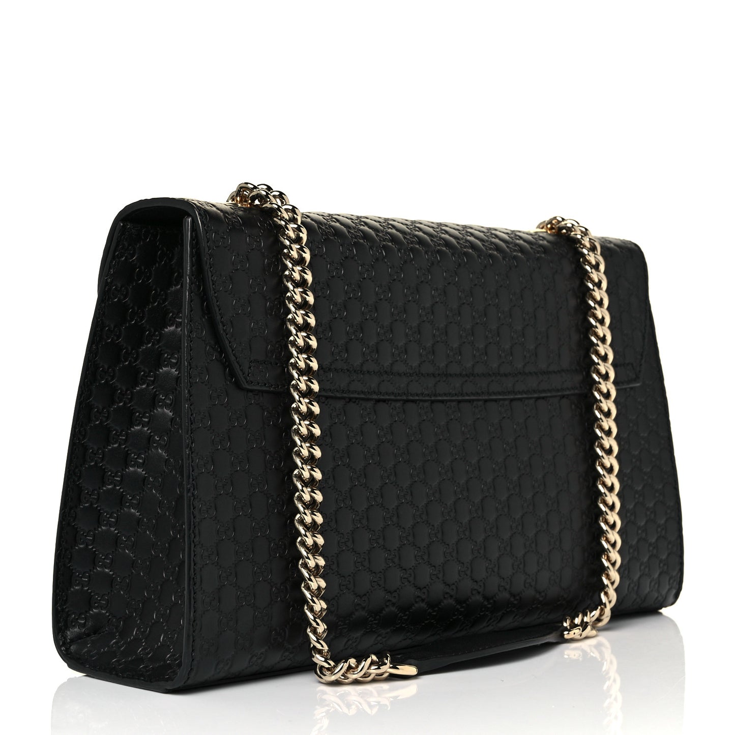 Microguccissima Medium Emily Chain Shoulder Bag Black