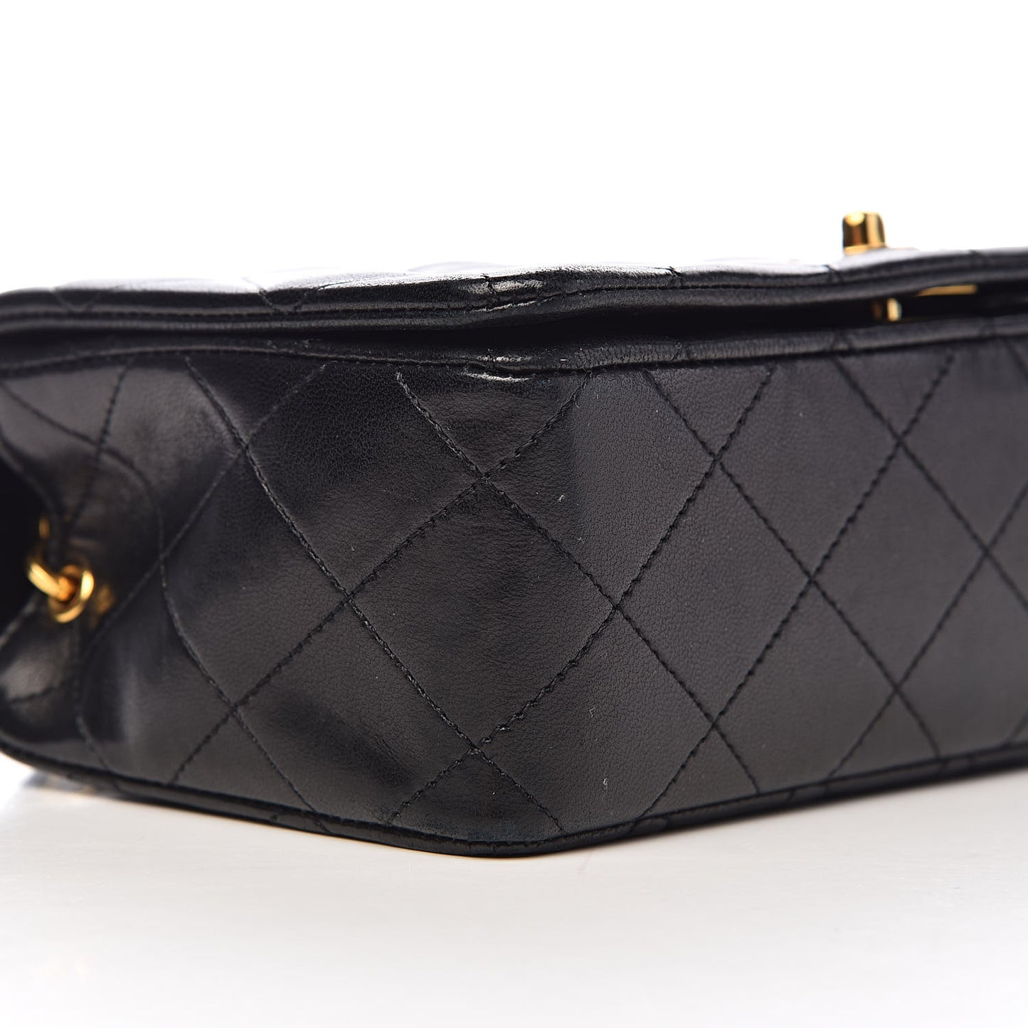 Lambskin Quilted Small Single Flap Bag Black