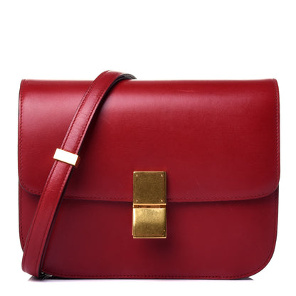 Celine Box Calfskin Medium Classic Box Flap Bag Red 1 of 11