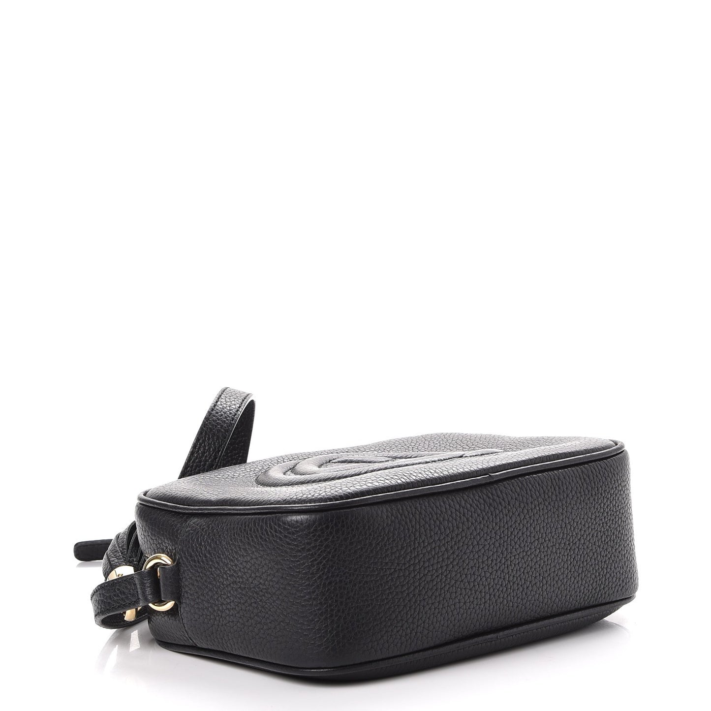 Pebbled Calfskin Small Soho Disco Bag Black