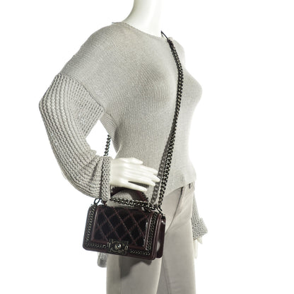 Chanel Goatskin Quilted Small Boy Handle Flap Burgundy 2 of 8