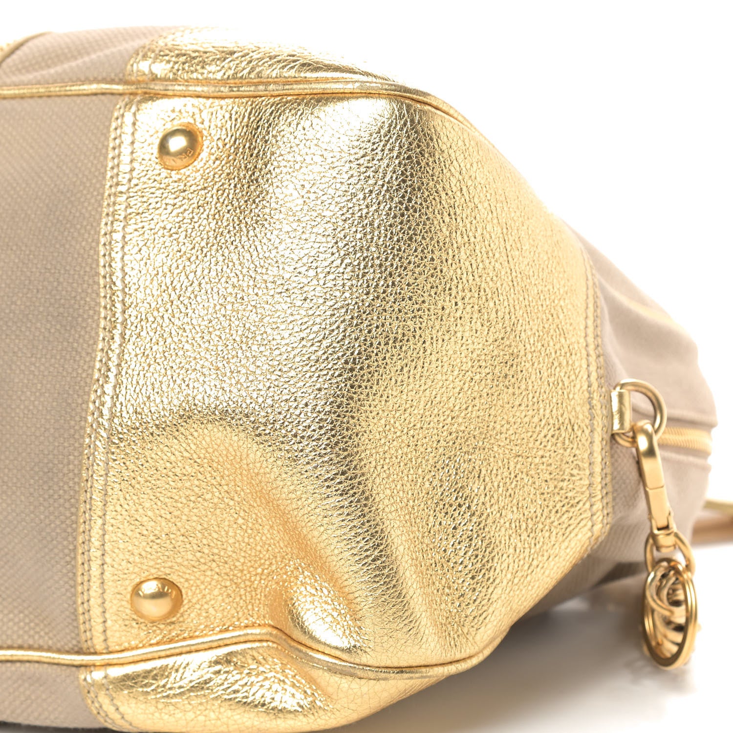 Prada Metallic Vitello Daino Canapa Bowler Platino Corda 6 of 9