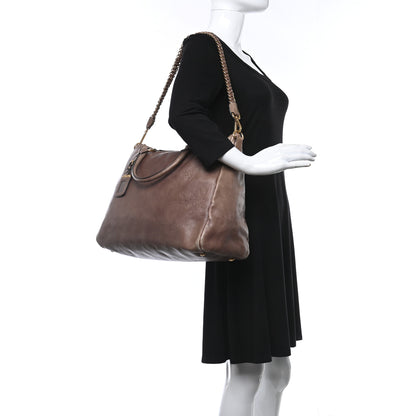 Prada Soft Calf Chain Bag Bambu 2 of 16