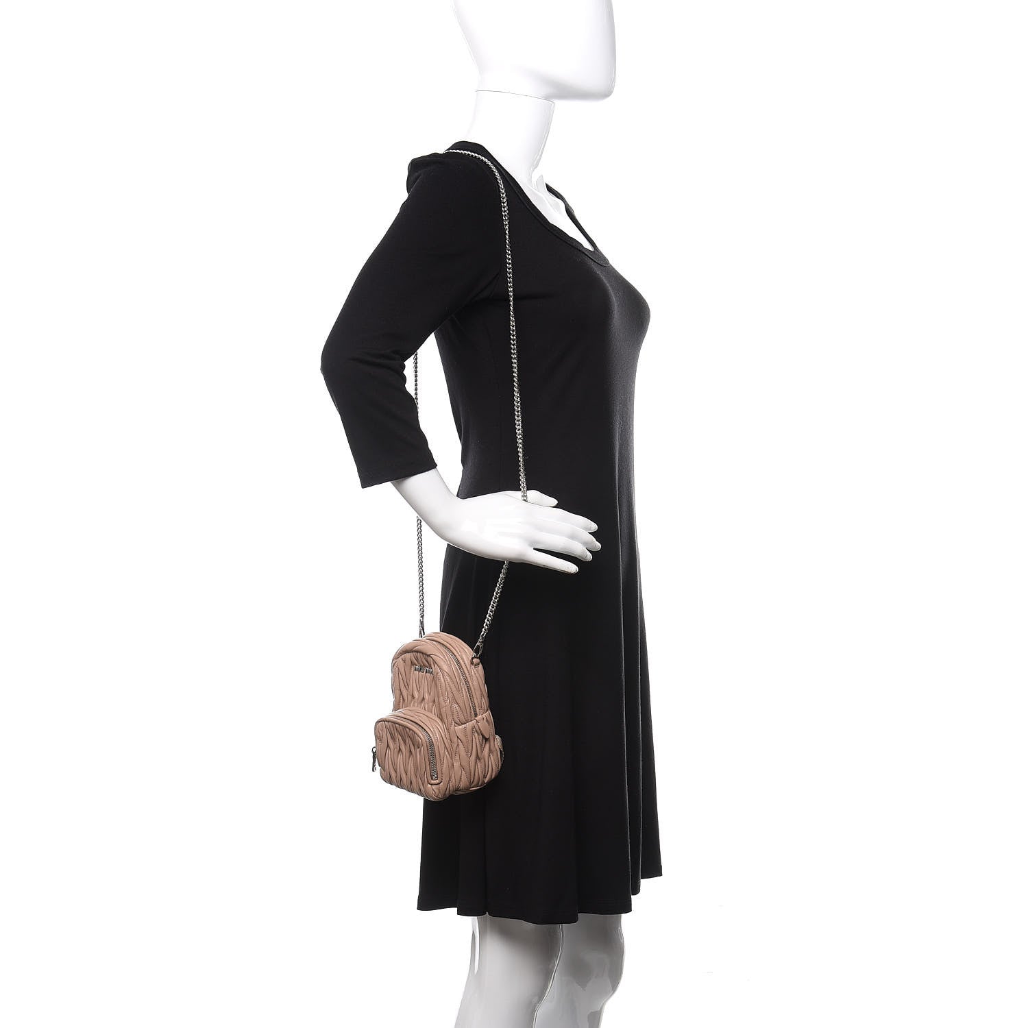 Miu Miu Nappa Matelasse Mini Backpack Cammeo 2 of 12