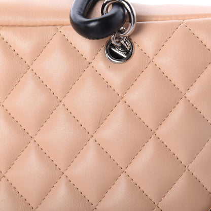 Chanel Calfskin Quilted Large Cambon Bowler Beige Black 13 of 13