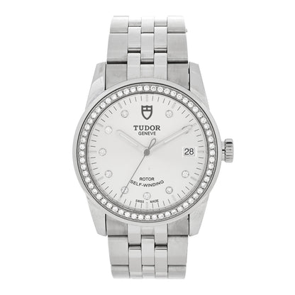 TUDOR Stainless Steel Diamond Bezel 36mm Glamour Date Automatic Watch Silver 55020 1 of 5