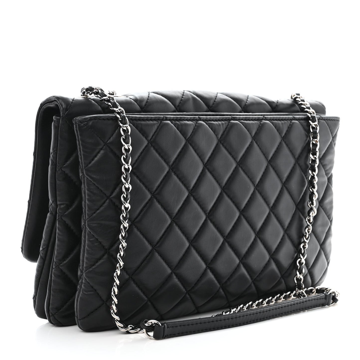 Calfskin Quilted Tender Touch Flap Bag Black