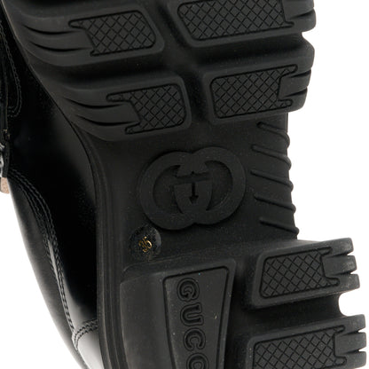 Gucci Magnum Calfskin Nappa Samoa Womens Horsebit Platform Chunky Lug Sole 40mm Loafers 35 Black 8 of 11