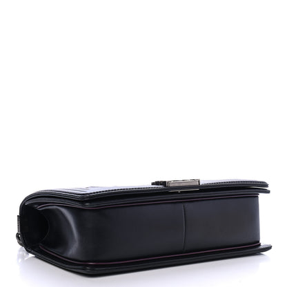 Chanel Calfskin Embossed Medium Paris Salzburg Boy Flap Black 3 of 4
