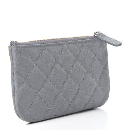 Chanel Caviar Quilted Small Cosmetic Case Grey 2 of 7