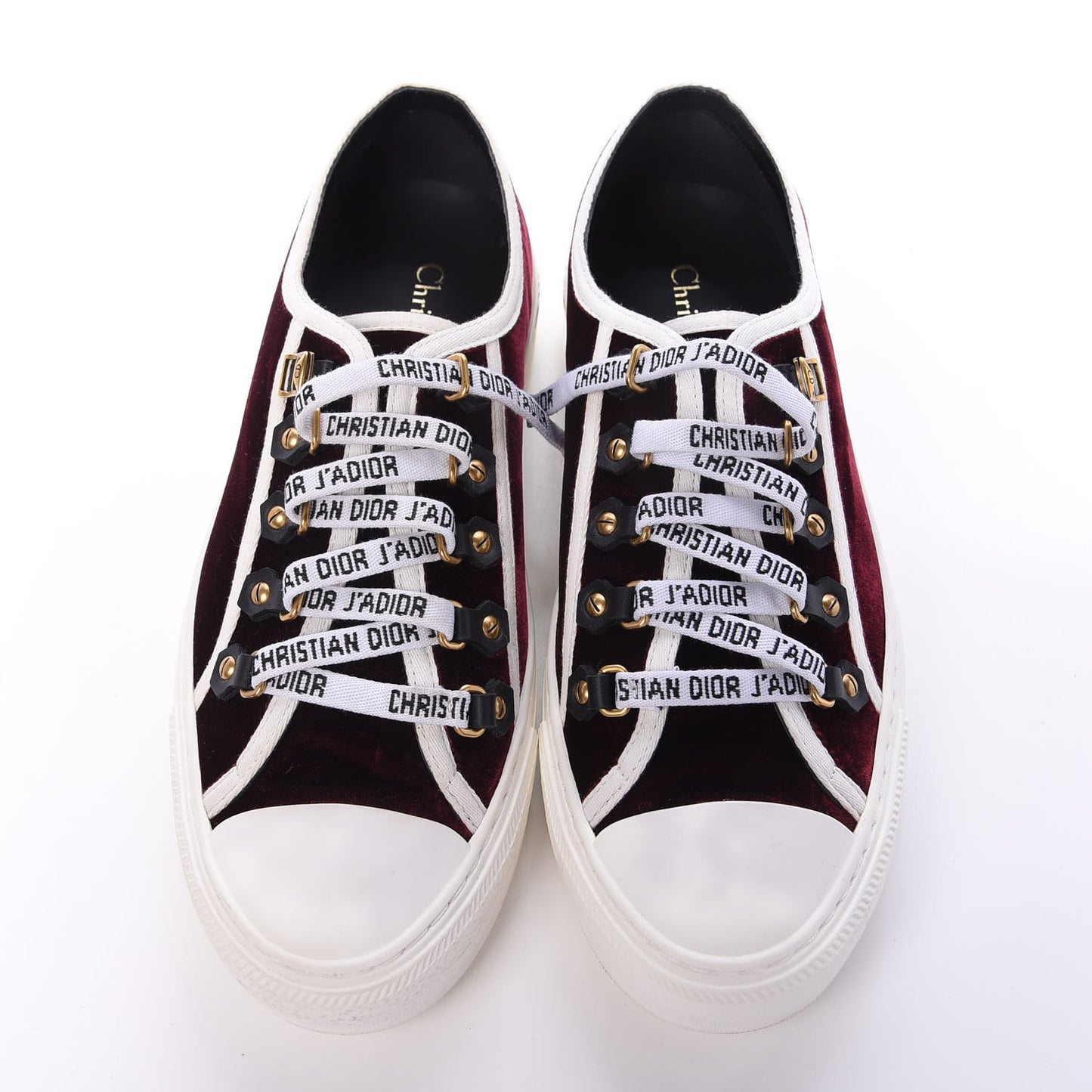 Velvet Walk'N'Dior Low Top Sneakers 38.5 Deep Amaranth