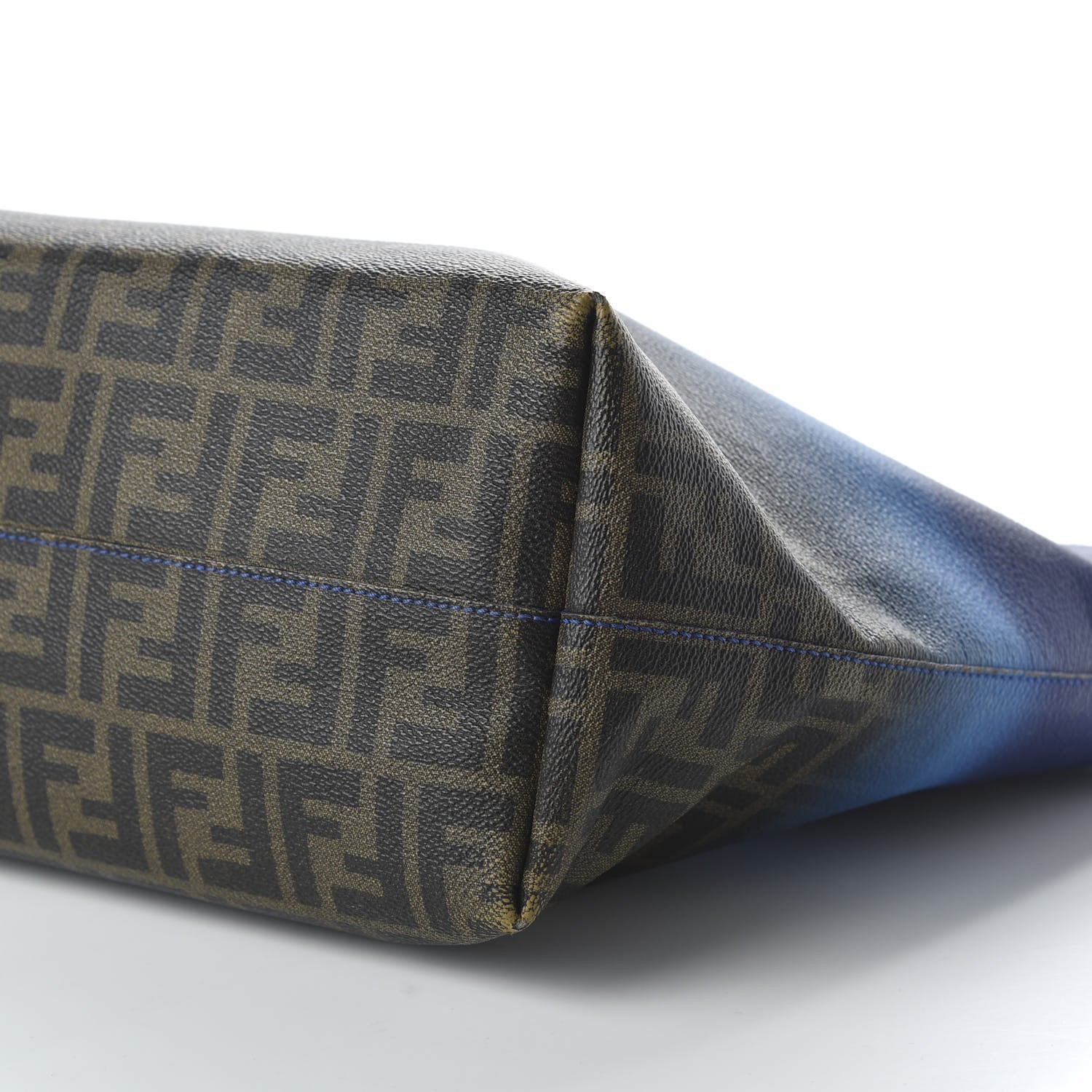 Fendi Ombre Zucca Spalmati Medium Roll Tote Tobacco Turquoise 6 of 8