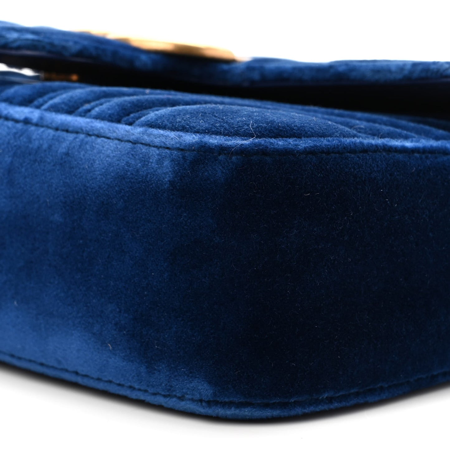 Velvet Matelasse Mini GG Marmont Shoulder Bag Cobalt Blue