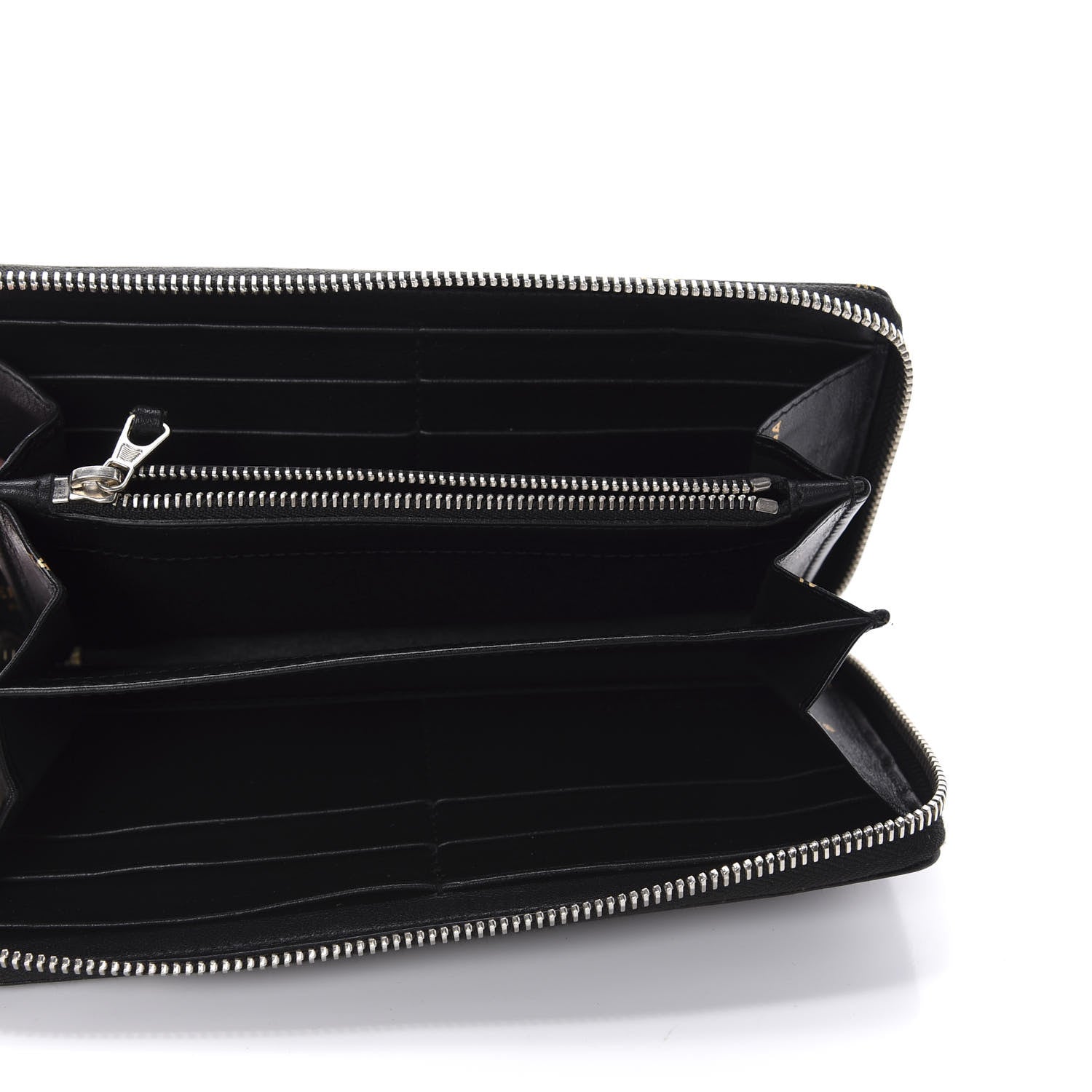 Balenciaga Calfskin Allover Logo Bazar Continental Zip Around Wallet Black Gold 5 of 9