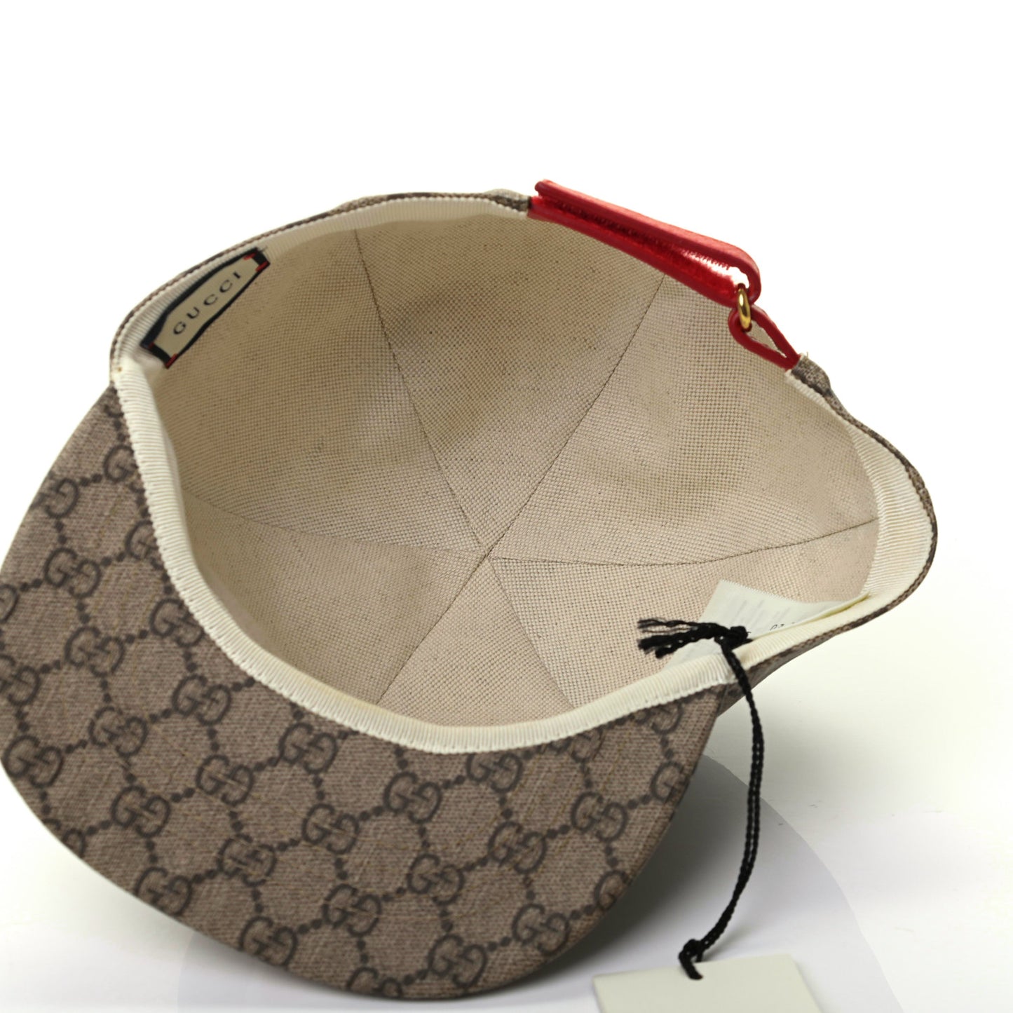 GG Supreme Monogram Apple Print Baseball Hat M Beige Red