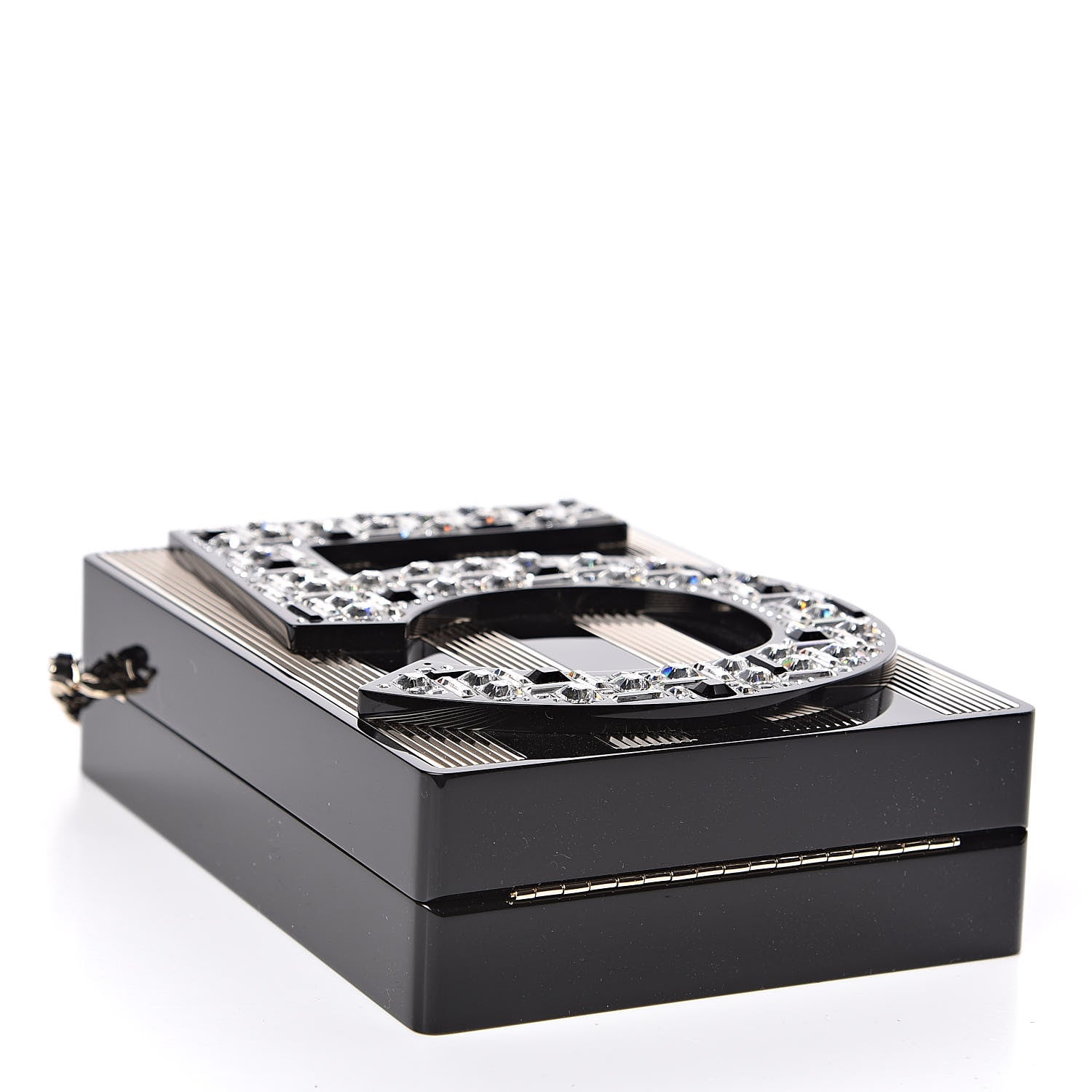 Chanel Plexiglass Strass N°5 Minaudiere Black Gold 4 of 10
