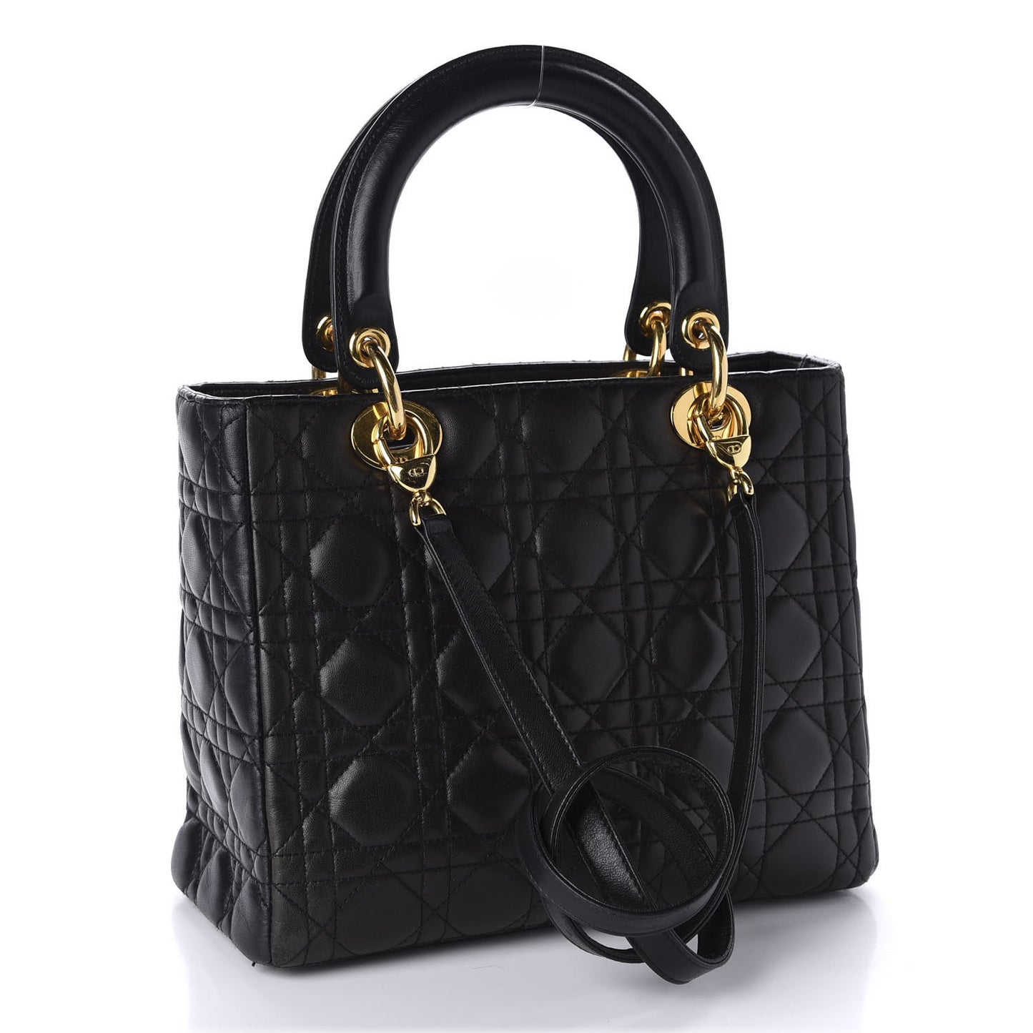 Lambskin Cannage Medium Lady Dior Black