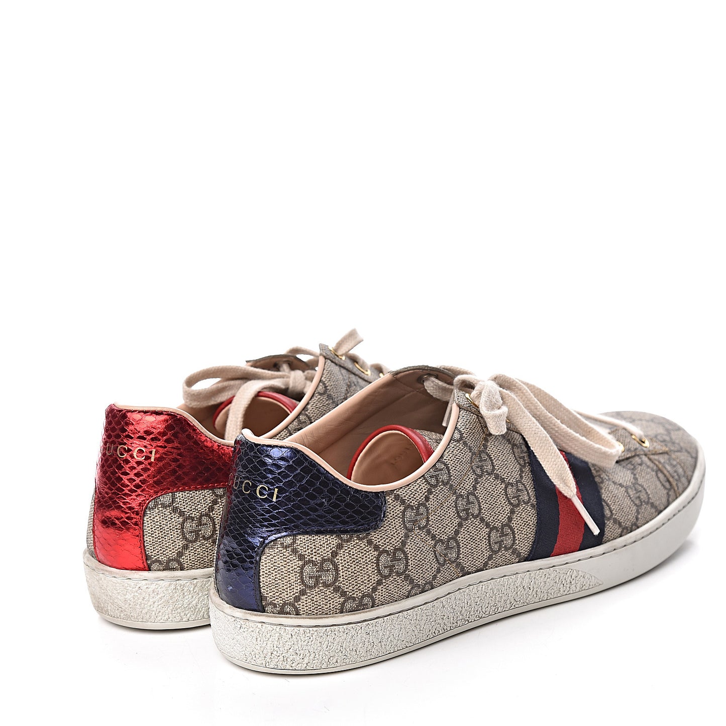 GG Supreme Monogram Womens Ace Low-Top Sneaker 42 Beige