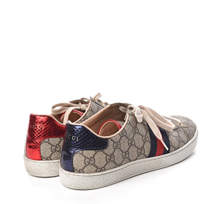 Gucci GG Supreme Monogram Womens Ace Low-Top Sneaker 42 Beige 4 of 16
