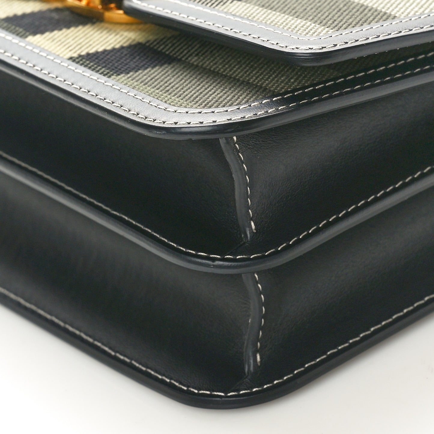 Calfskin Giant Check Print Small TB Bag Military Green