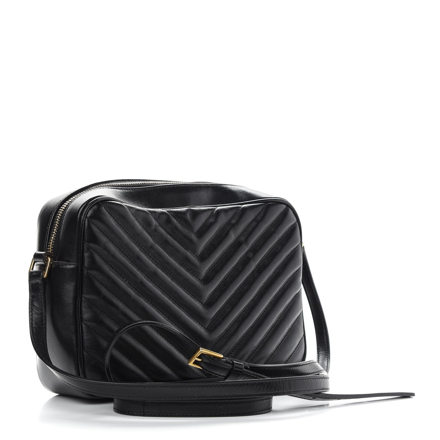 Saint Laurent Calfskin Matelasse Monogram Lou Camera Bag Black 3 of 11