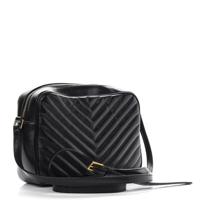 Saint Laurent Calfskin Matelasse Monogram Lou Camera Bag Black 3 of 11