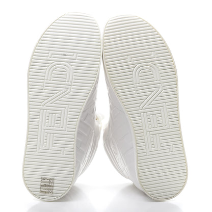 Fendi Nappa Macro FF Embossed Womens High Top Sneakers 37.5 White Ice 5 of 8