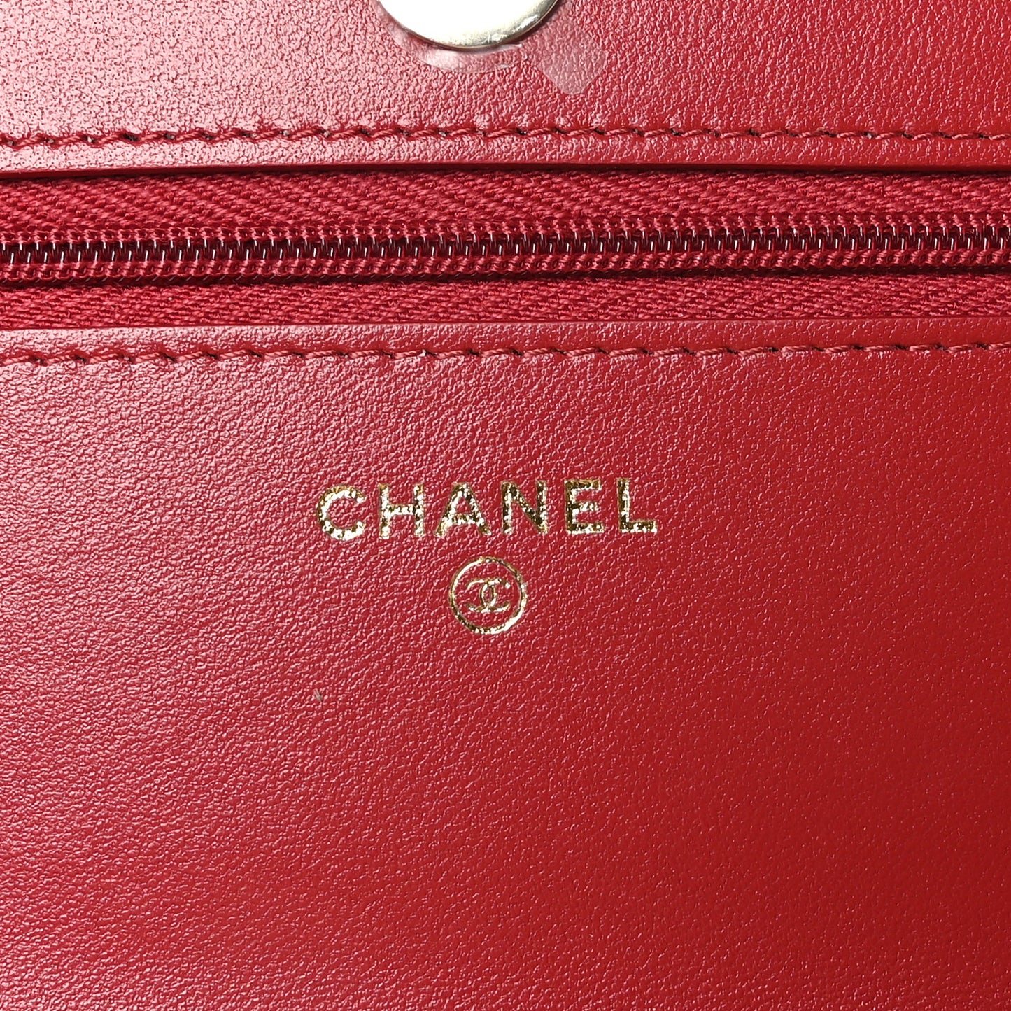 Lambskin Quilted Crystal Pearl CC Wallet On Chain WOC Burgundy