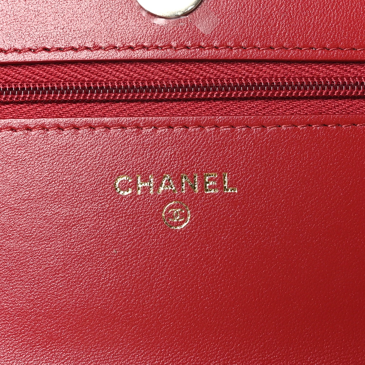 Chanel Lambskin Quilted Crystal Pearl CC Wallet On Chain WOC Burgundy 5 of 11