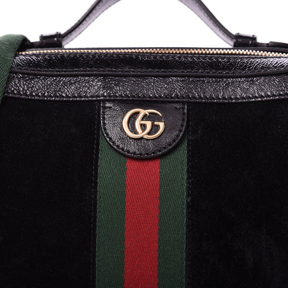 Gucci Suede Patent Web Small Ophidia Top Handle Shoulder Bag Black 10 of 10