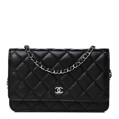 Chanel Lambskin Quilted Wallet On Chain WOC Black 1 of 10